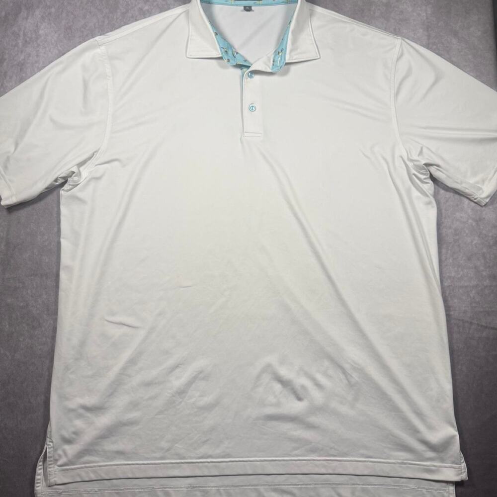 EUC Peter Millar Summer Comfort White Polo Shirt Men's XL